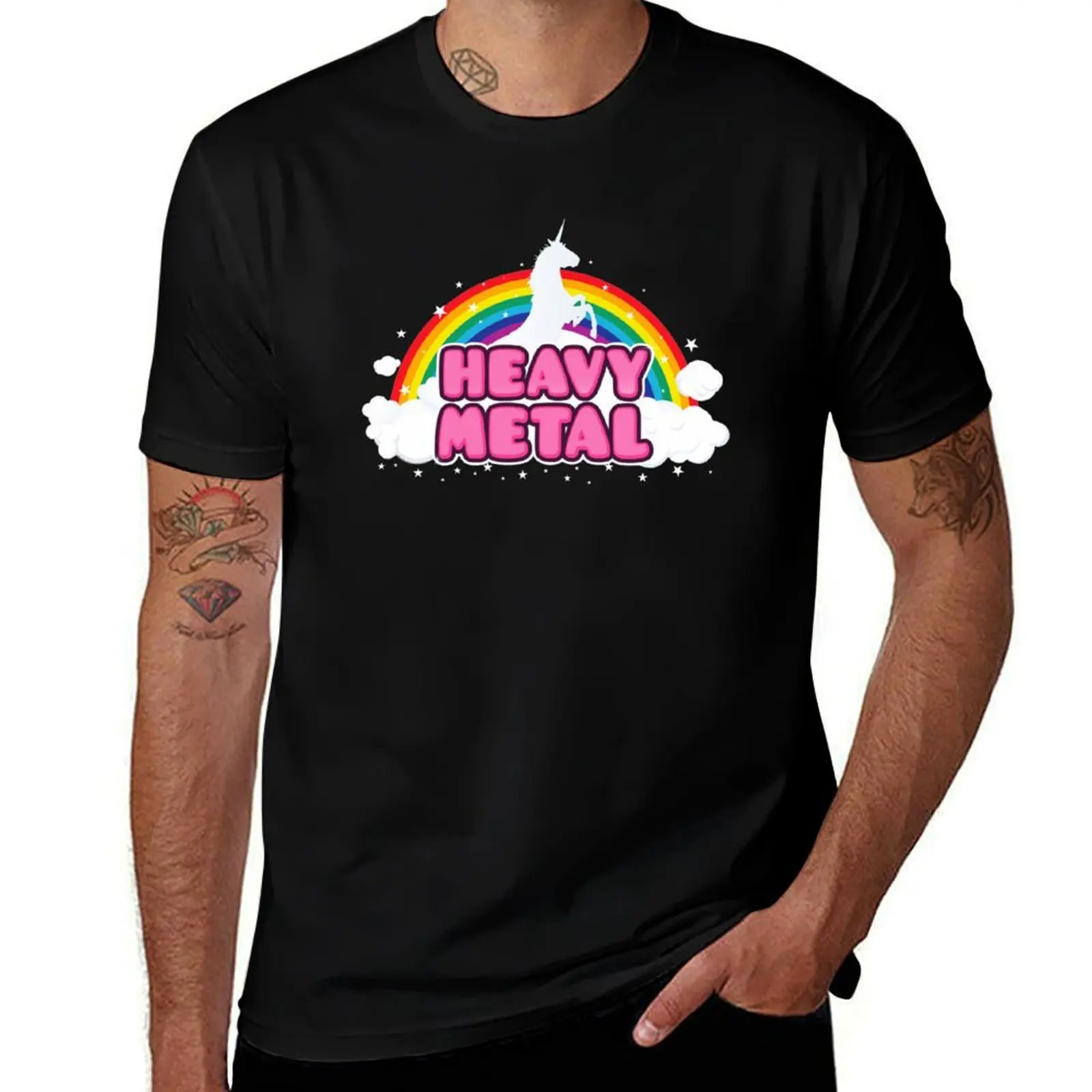 Heavy Metal Unicorn T-Shirt Simple Casual Short Sleeve Tee