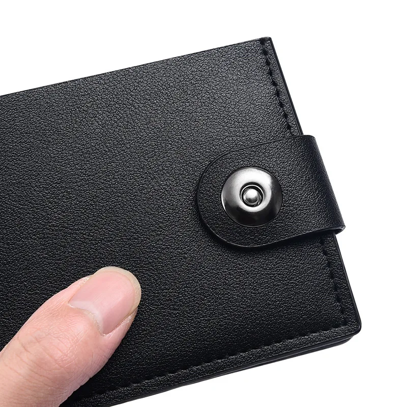 Men's Wallet Hasp Short Wallets for Men Made of Natural Leather PU Wallet Card Holder Perfect for You Magnetic Purses Small