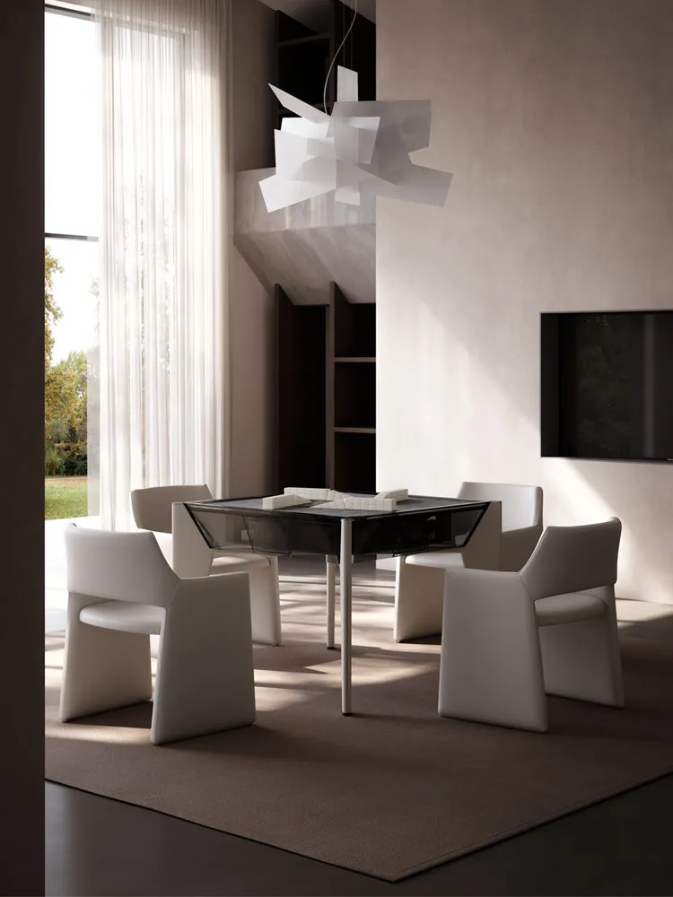 Mahjong table Italian light luxury high-end acrylic simple modern villa living room home automatic mahjong machine
