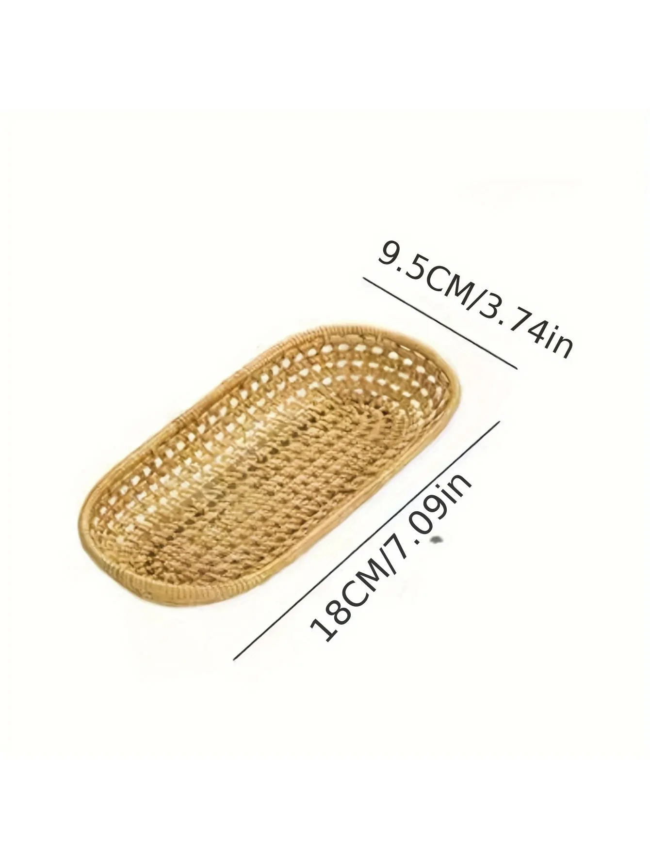Mini Japanese-Style Bread Basket, Rattan Fruit Plate, European-Style Tableware, Fruit Bamboo Basket, Woven Household Food Tray, French Fries Basket, 1 Piece view 6