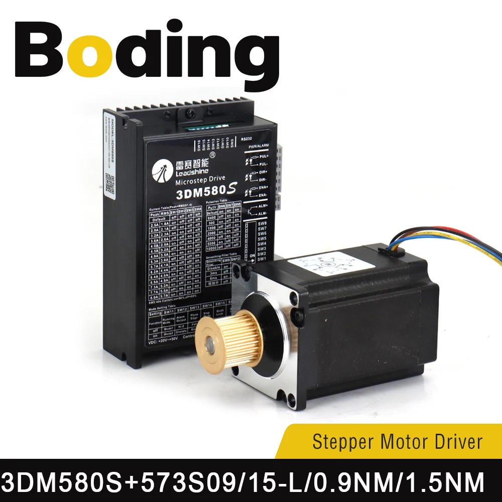 Boding Leadshine Stepper Motor Nema23 573s09-l 573s15-l 0.9nm 1.5nm And 3dm580s Stepper Driver