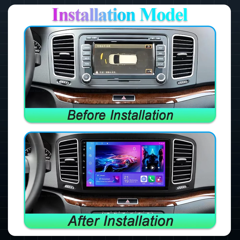 Android 16 For Volkswagen Vw Sharan Seat Alhambra 7n 2010-2022 Car Radio Multimedia Wifi Video Player Wireless Carplay Screen 5g