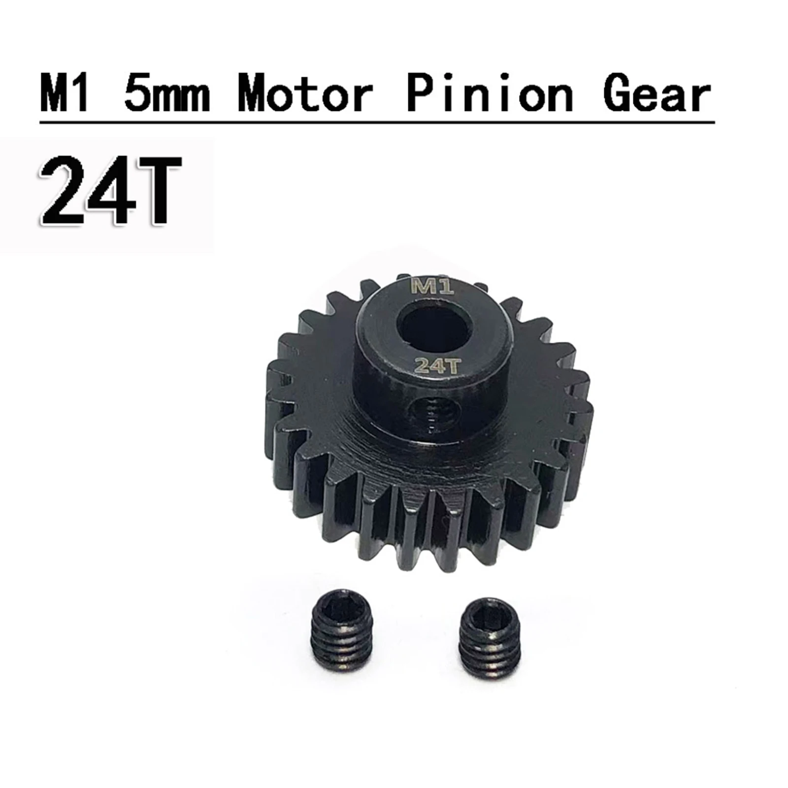 M1 5mm Metal Pinion with M3 Screws 23t-34t Metal Gear Carbon Steel Rc Car Motor Gears Replacement Parts for 1/8 Rc Buggy Truck
