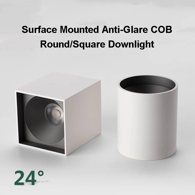Surface Mounted White Cylindrical COB Round Downlight 7W/10W/12W  Anti-Glare Spot Lights Stair Corridor Ceiling Lamp Home Decor