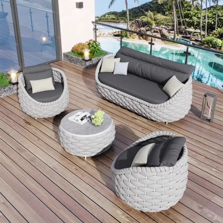 Ensembles de meubles d\'extérieur de jardin, table en rotin, piscine, ensembles de canapé, arrière moderne, café, chaises JPeoples