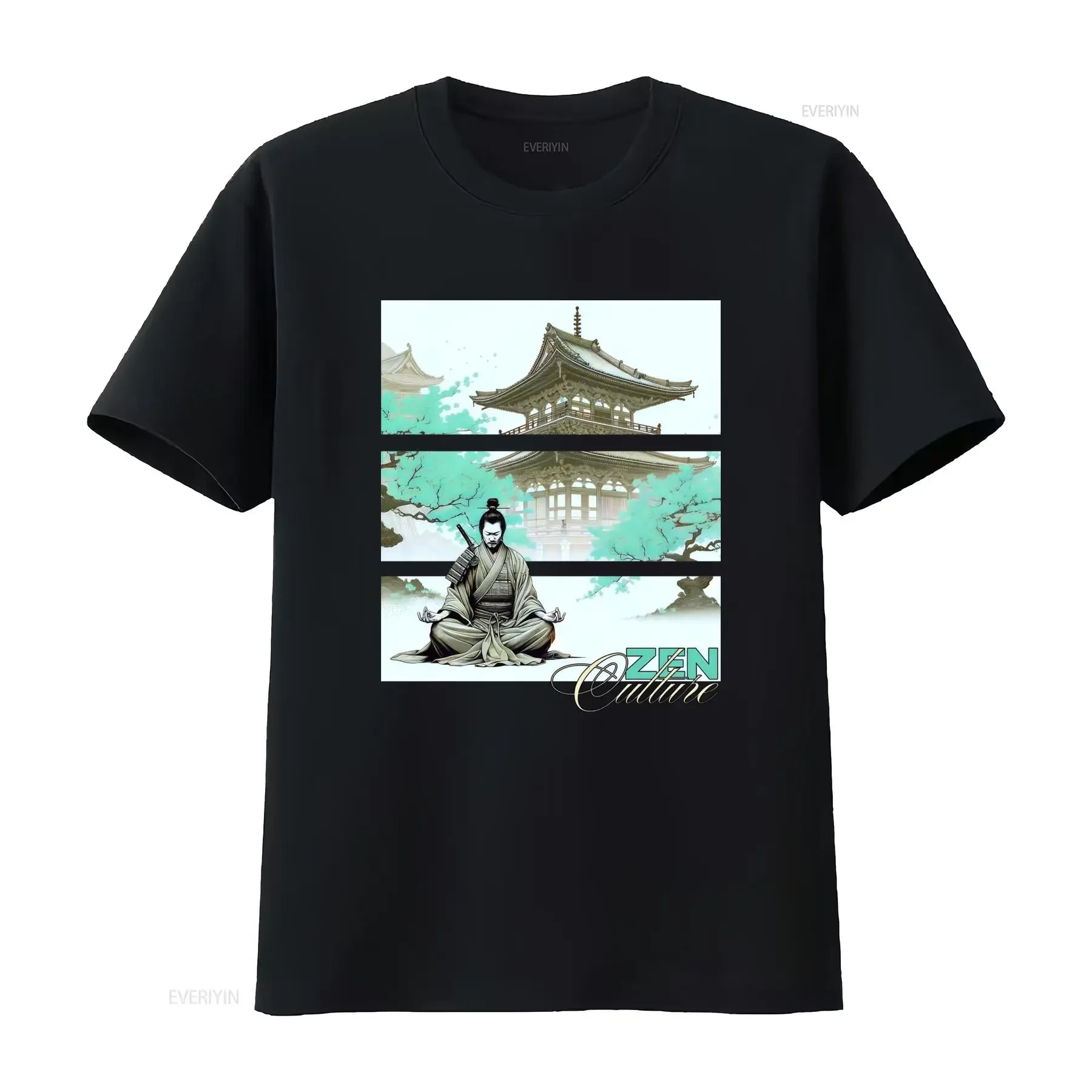 Zen Samurai T Shirt Meditation Buddhism Japanese Dzogchen Zazen Tao Te Ching Spiritual Streetwear vintage Washed Stretched