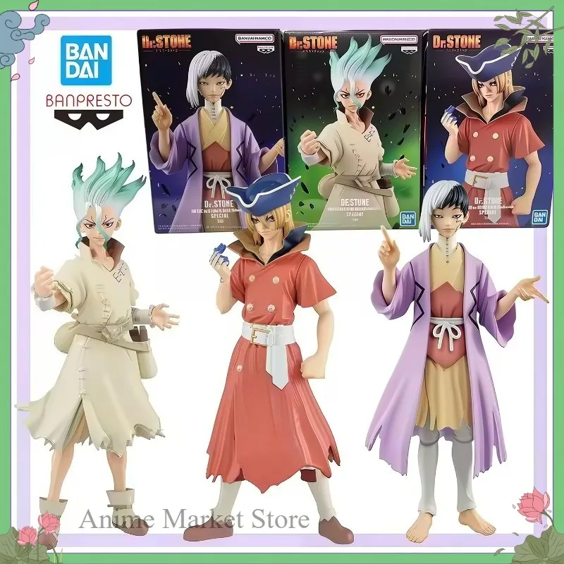 Genuine Banpresto Dr.STONE Modeling Science Figure Senku Ishigami Ryusui Nanami Gen Asagiri Suika Anime Collectible Statue Mode