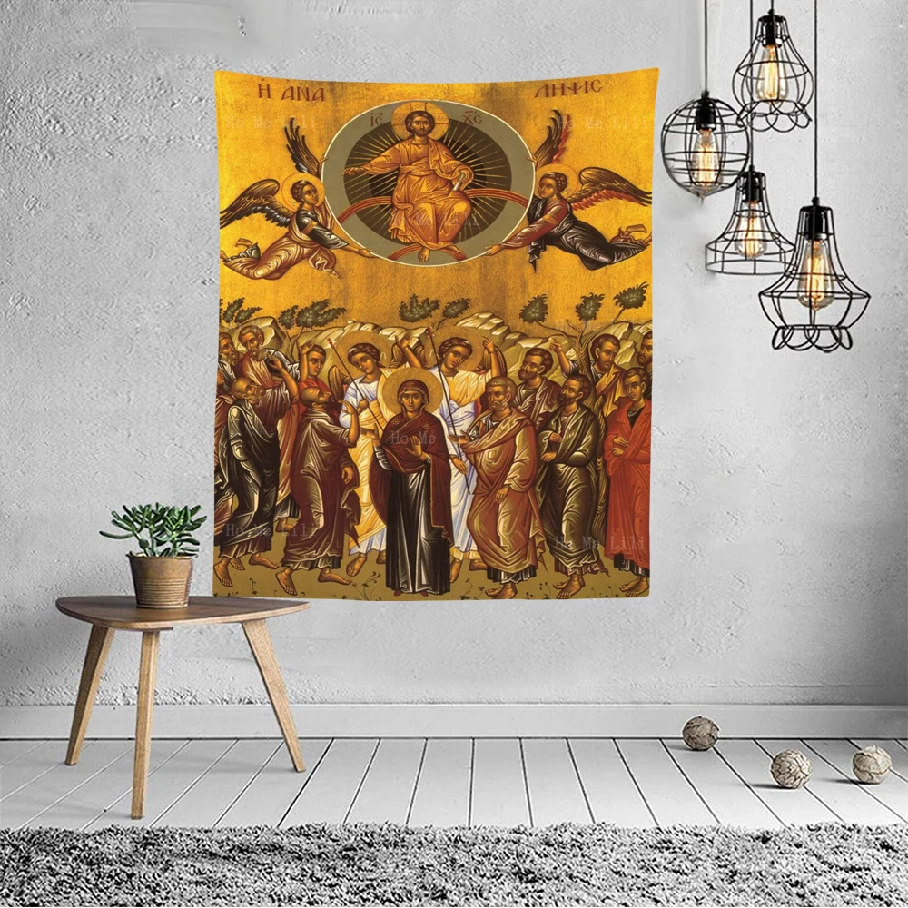 Christ Ascended To Heaven Parable Of The Big Dinner All Saints Orthodox Jesus Resurrection Tapestry By Ho Me Lili Wall Decor