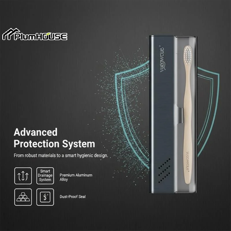 Empty Aluminum Toothbrush Travel Case, Portable Travel Toothbrush Holder, Durable Manual Tooth Brush Box Container
