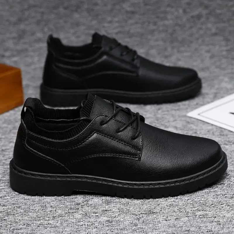 Moccasin Man Casual Shoe Dress Shoes Business Formal Round Toe Leather Men Black Loafers Flat Soft Pu Comfortable Summer Sale On