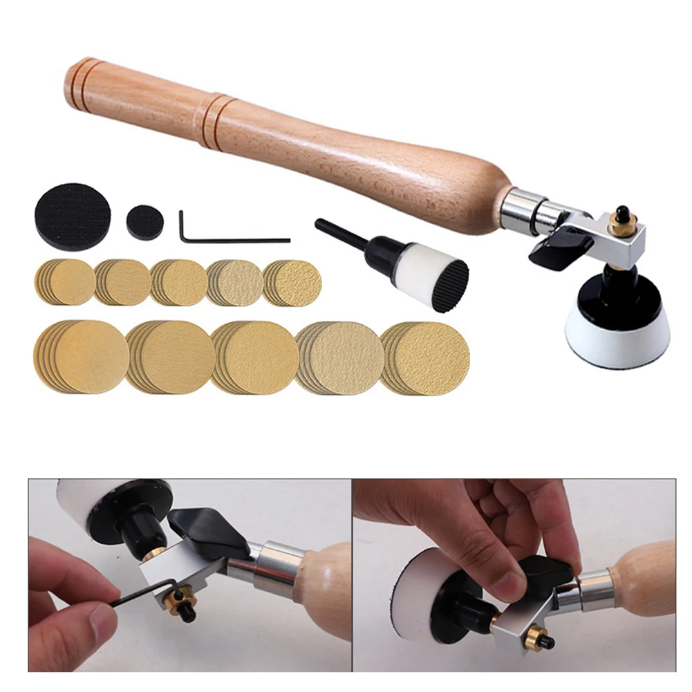 

55pcs Bowl Sander Tool With Hook & Loop Backing Pads Sanding Discs Sandpaper Soft Interface Pads Provide Protection Cushion