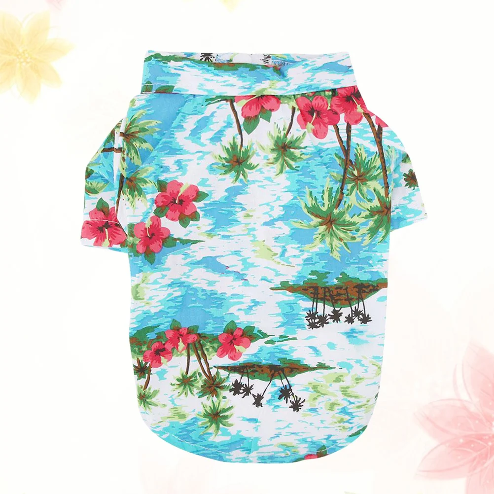 

1Pcs Dog Shirt Hawaii Style Summer Clothes Blue Size Xxl Stylish Gentlemen Pet T-Shirt for Small Dogs Outdoor Activities Photo
