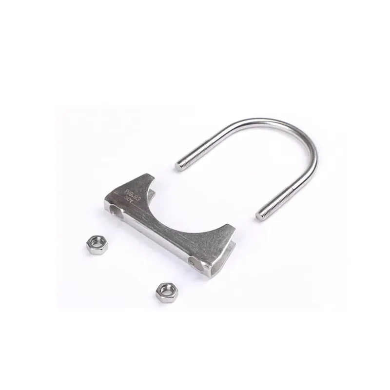 Marine Exhaust Pipe U-Bolt Clamp 304 Stainless Steel with Baffle M8 M10