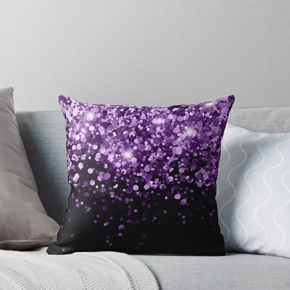 

Dark Night Purple Black Glitter #1 (Faux Glitter) #shiny #decor #art Throw Pillow Couch Cushions Decorative pillow case pillow