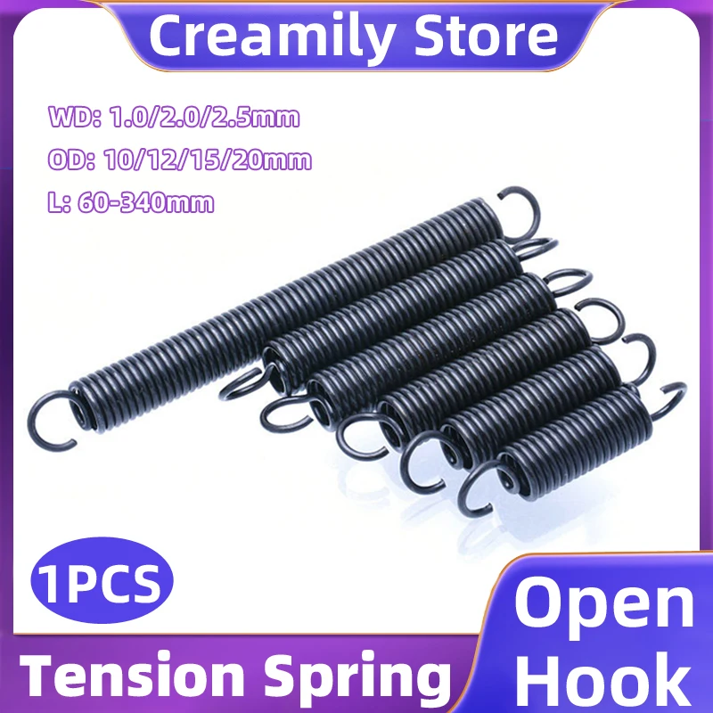 

Creamily 1PCS Open Hook Pullback Spring Tension Spring Coil Extension Spring 65MN Draught Spring Support Customization