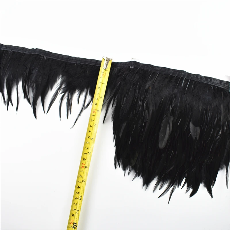 1 متر أبيض أسود الريش ل إبرة الشريط Diy بها بنفسك الشريط هامش تقليم تركيا النعامة الدراج أوزة الملابس الخياطة الديكور