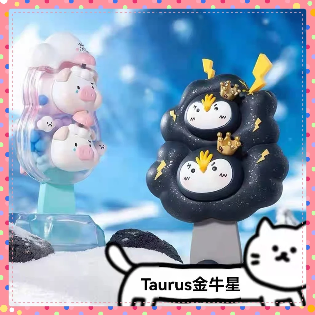 Miniso miniso tempo sorvete caixa cega estatuetas flor de cerejeira bonito coelho melancia porco triste shenzai estatuetas