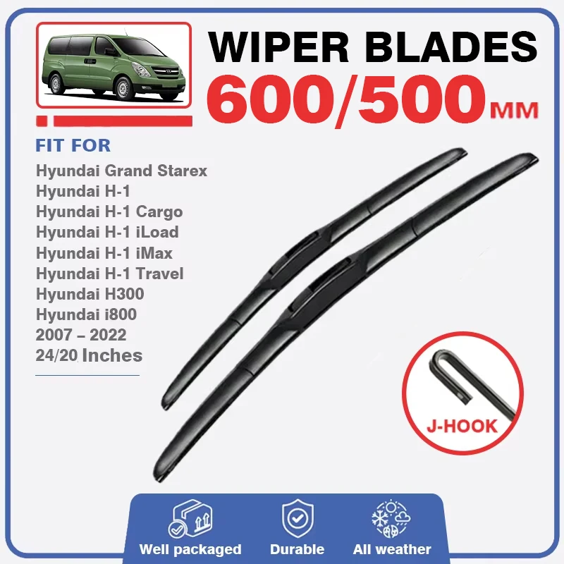 Front Rear Wiper Blade Set Kit For Hyundai Grand Starex H-1 H1 H 1 iMax 2007 - 2022 Cargo Windshield Window Windscreen 24