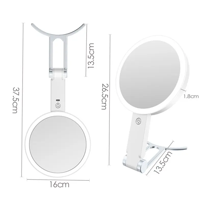 ABYN-30X Magnifying Makeup Mirros 3 Color Lights Magnifying Handheld Mirror For Detailed Skincare Eyebrow Grooming B