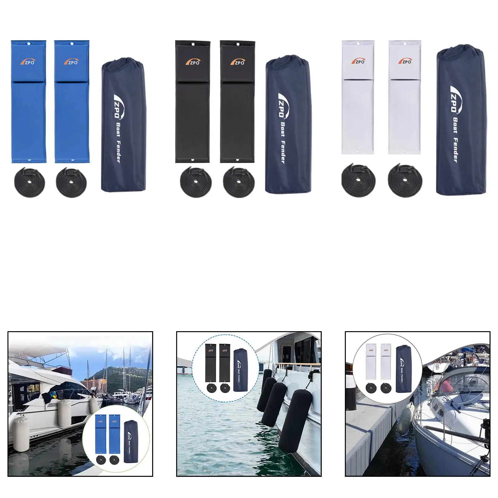 

2 X Boat Fenders with Ropes, Versatile Collision Protection and