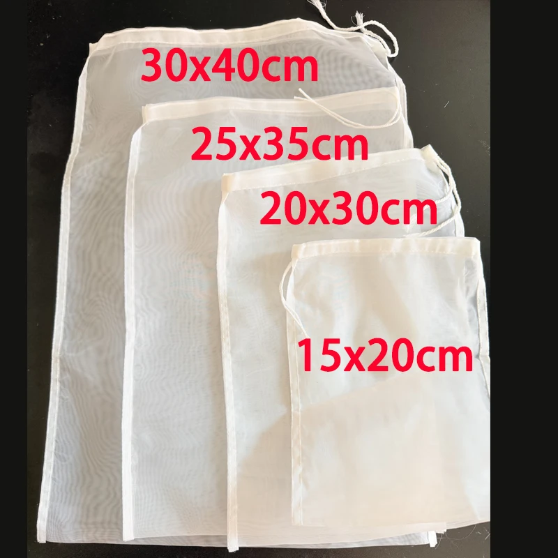 100Mesh Reusable Mesh Soy Milk Nylon Filter Bags Nut Yogurt Tea Coffee Oil Food Press Filter Strainers Large Kitchen Filters Bag