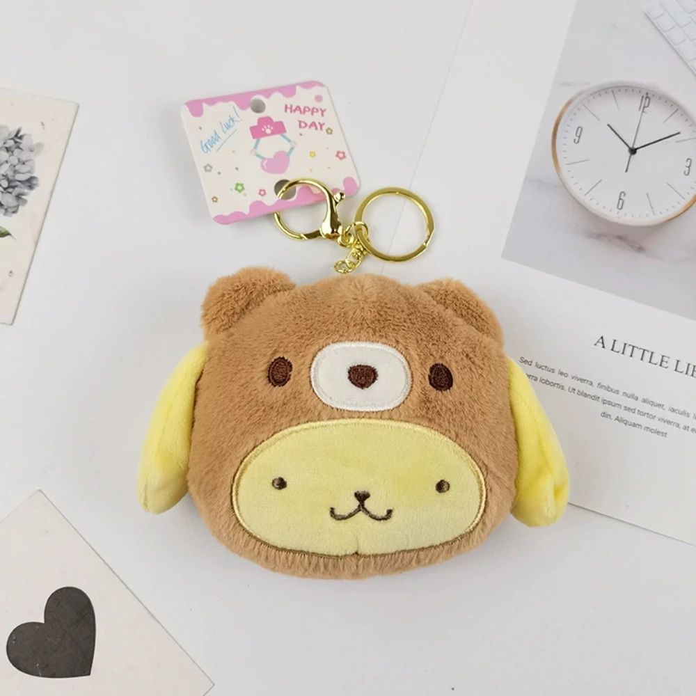 Sanrio Kuromi Melody Cinnamoroll Cute Plush Coin Purse Anime Pom Pom Purin Pochacco Student Bag Pendant Girl's Holiday Gifts image 4