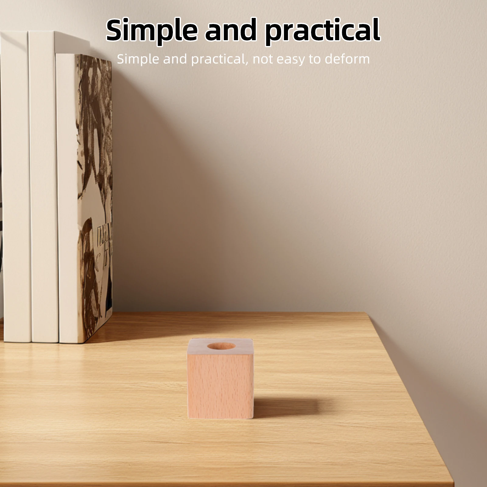 

Wooden Pen Holder Single Minimalist Design Office Desk Organizer Pen Stand Desktop Storage Essential Aesthetic Office Supplies