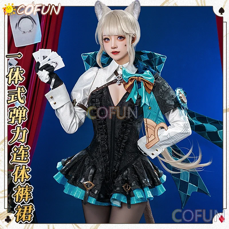 COFUN Genshin Impact Lynette Magician Game Suit Gorgeous Uniform Cosplay Costume Halloween Party Role Play Outfit Women