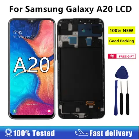 A20 Super AMOLED Display For Samsung Galaxy A20 LCD Touch Screen Assembly Digitizer For Samsung A20 A205F A205G A205W A205S