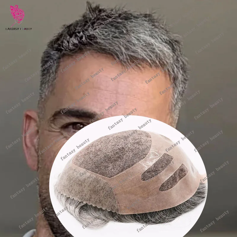 עמיד בונד תחרה גברים חום בלונדינית חום אפור שחור 1b80 1b65 520 מונו שיער אנושי טופי שיער טבעי קו capills מערכת capills prohesi מערכת