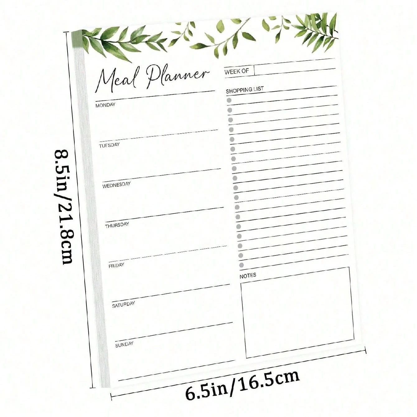 Magnetic weekly meal planner, refrigerator with 52 uncoated and tear off paper shopping lists for meal planning laptops