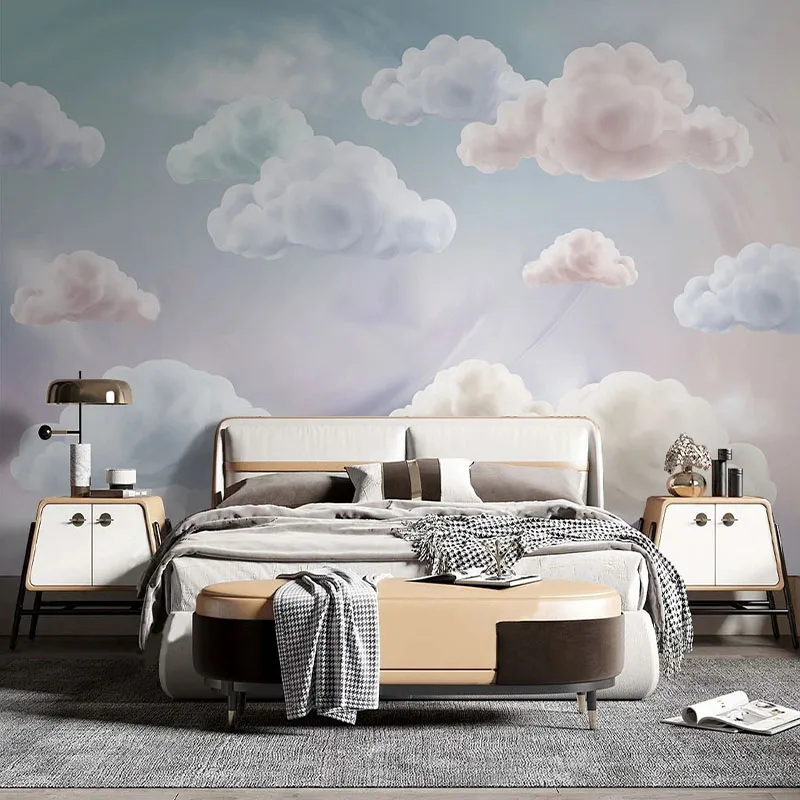 

Custom Size Photo Mural Wallpaper Modern Fantasy Sky Colorful Clouds Wall Painting for Children's Bedroom Background Wall Decor