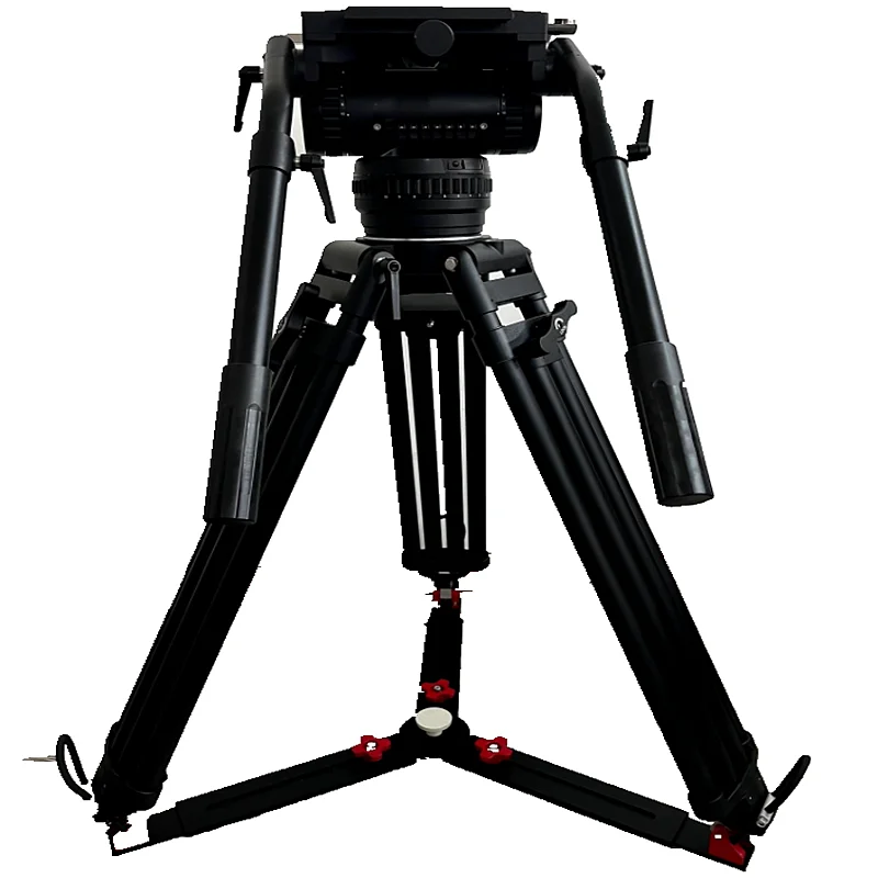 Professional EFP Channel Broadcast CCTV Heavy Duty 100KG Loading Video Aluminum Tripod With Fluid Head