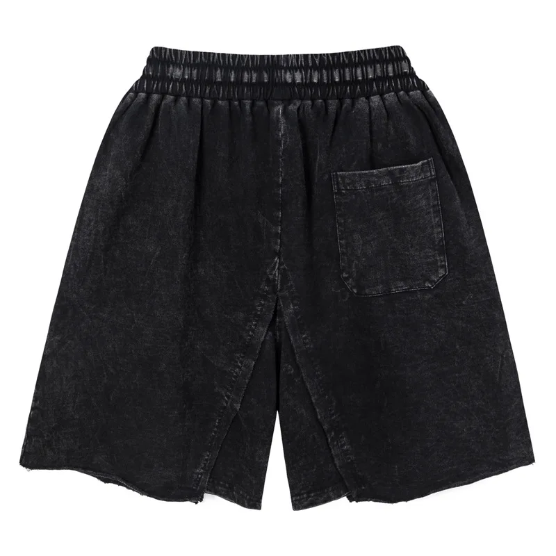 2023 Summer New Casual Streetwear Shorts Men's American Print Wash Old Vintage Cotton Capris Large