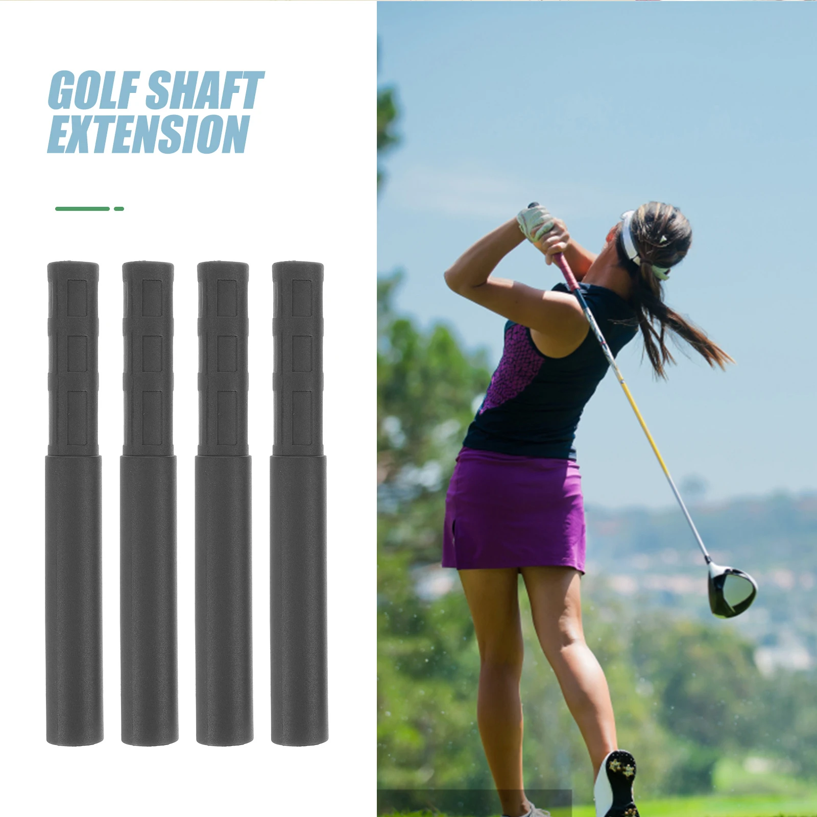 

4pcs Carbon Fiber Golf Club Extension Rods Lightweight Durable Shaft Extenders For Putter Repair Replacement Portable Outdoor