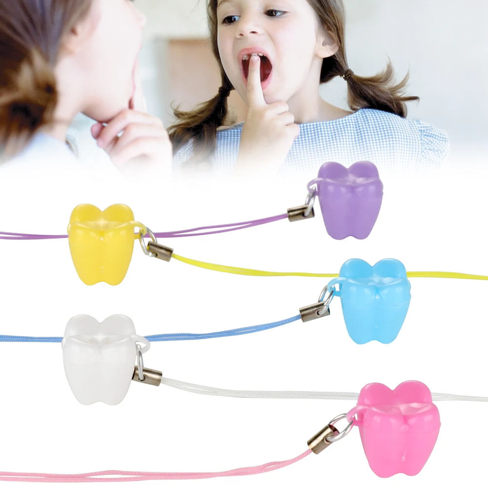 50 Pack Baby Tooth Box Organizer Baby Milk Tooth Fairy Box Tooth Storage Box with Necklace Souvenirs Gift Tooth Storage Box