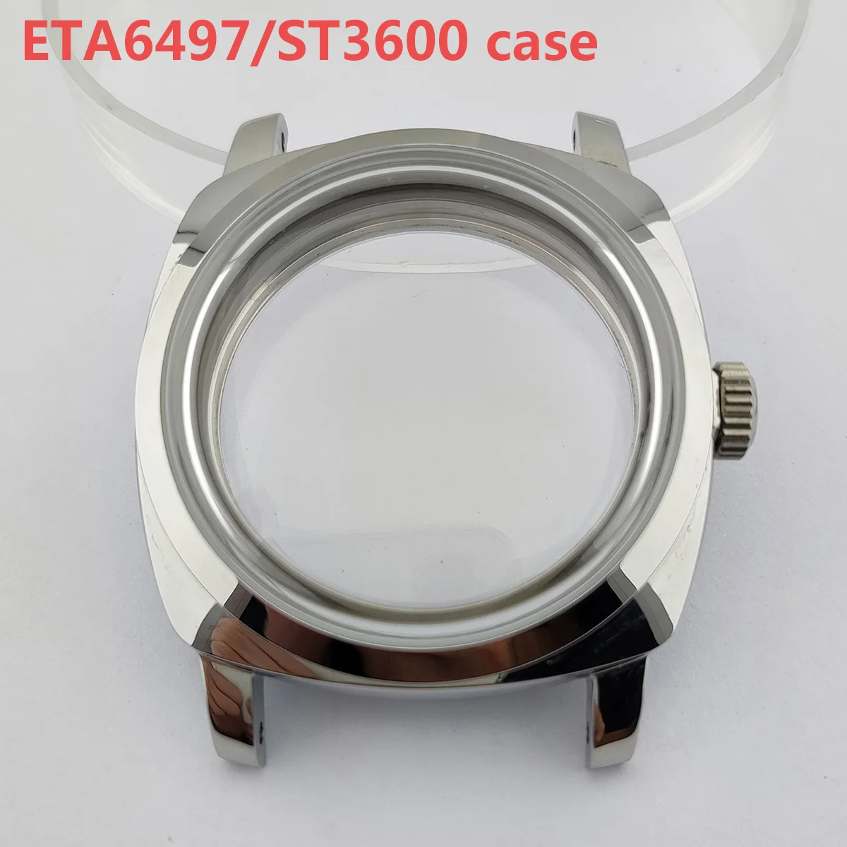 45mm ETA6497 Movement Case Stainless Steel Case Men manual Mechanical Watch Black Dial Watch Replacement Parts no logo dial