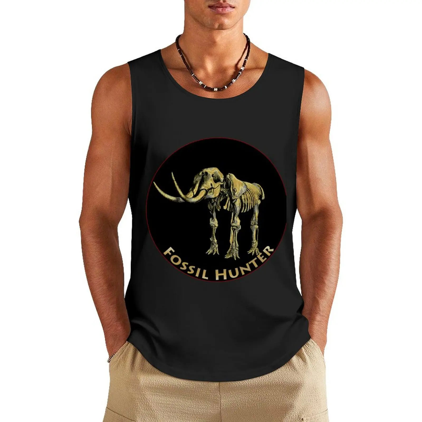 Fossil Hunter Mastodon Giganteus Tank Top Men's summer clothes 2025 sleeveless shirt man gym cute tops summer clothes for men