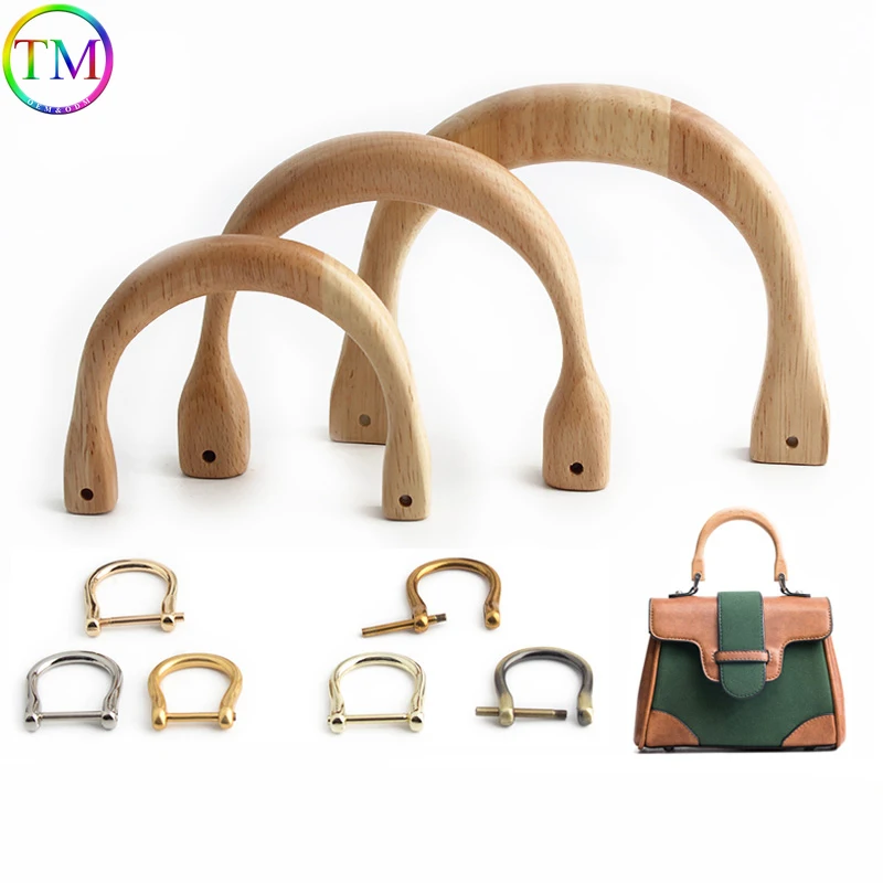 Wooden Handles For Women Purses And Hand Bags, U Shape Handbag Handle For DIY Bag Making, Handle Replacement