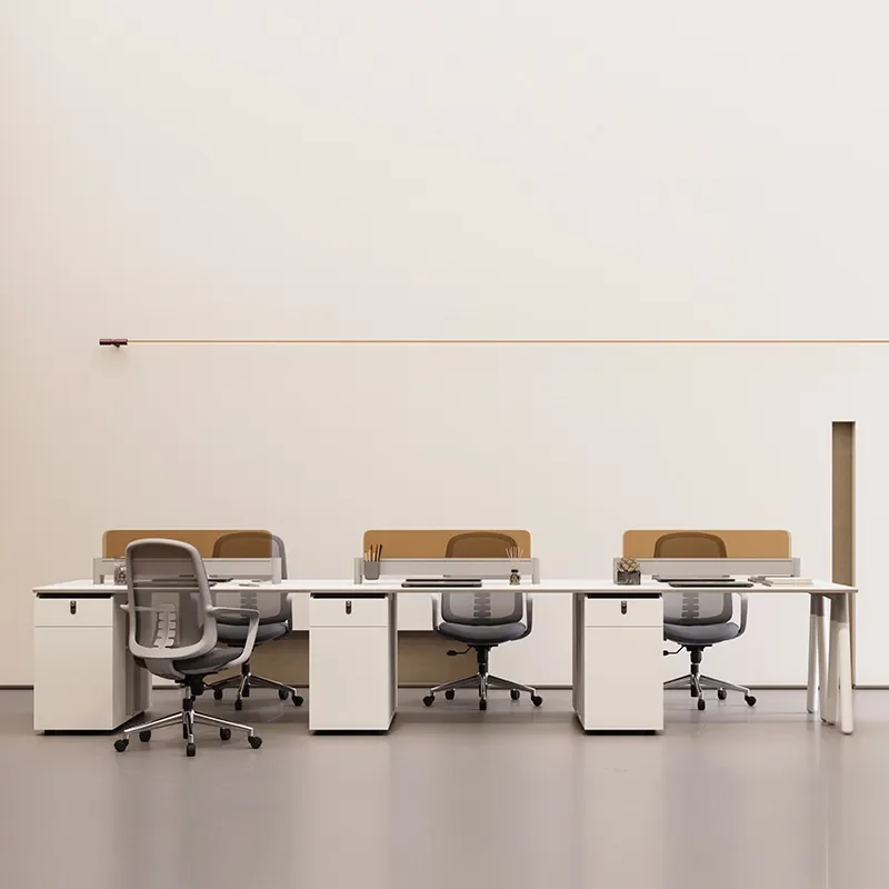 Double Office Desk for 2 Person Side by Side Workstation with Storage Modern Computer Table for Home Office