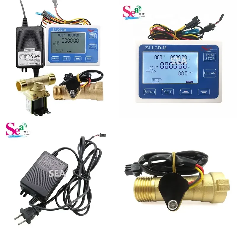 Dijiang 1/2'' Full Brass Copper Flow Sensor Solenoid Valve Flowmeter K Factor Setting 8.1 Cumulative Meter 0.1-9999L LCD-M