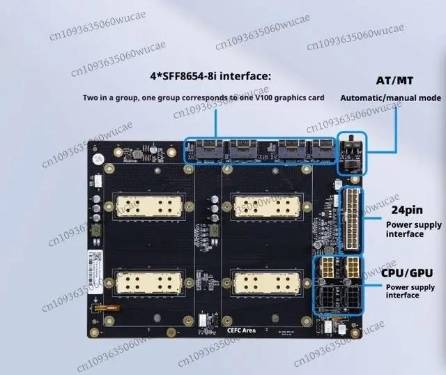 V100 Sxm2 Graphics Card 300g Integrated Nvlink Lite Dual Card Sxm2 Adapter Board Plx8749