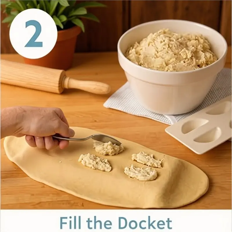 ABAE-Pierogi Maker With Tray& Press-6-Dumpling Craft Tool For Empanadas, Potstickers In One Go
