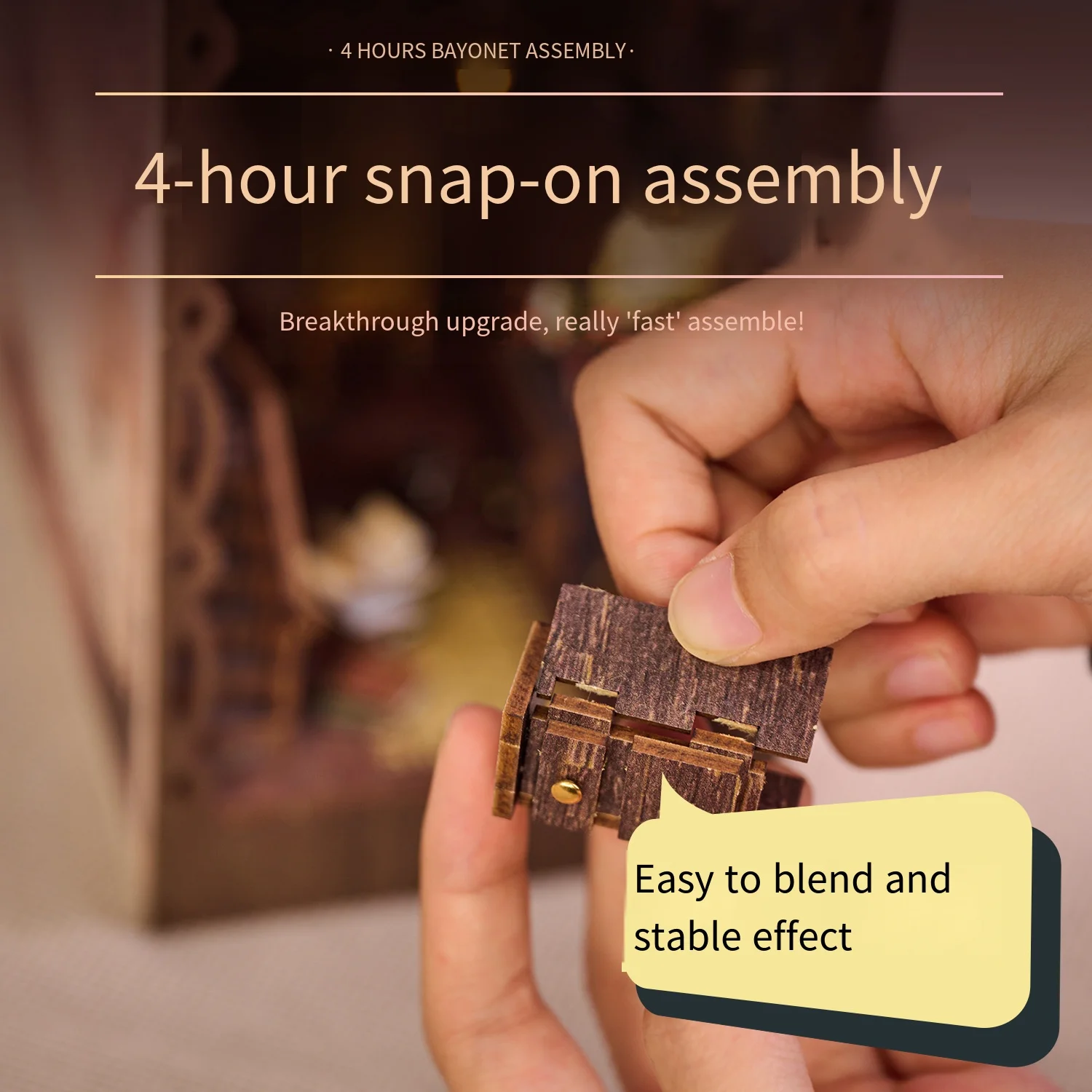 DIY Scholar's Dream Book Nook 3D Wooden Puzzle مشهد القراءة المريح اليدوية تجميع نموذج الإبداعية هدية عيد ميلاد #4