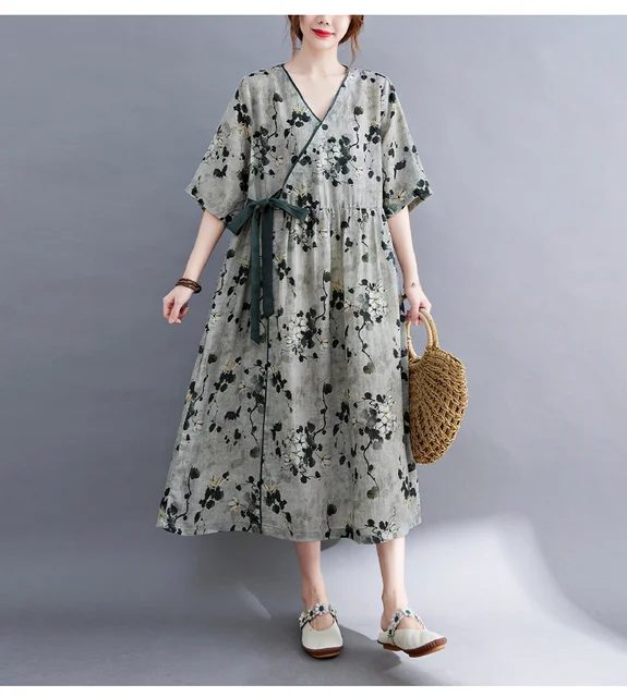 fig London morning LINEN chinois dress fig London morning