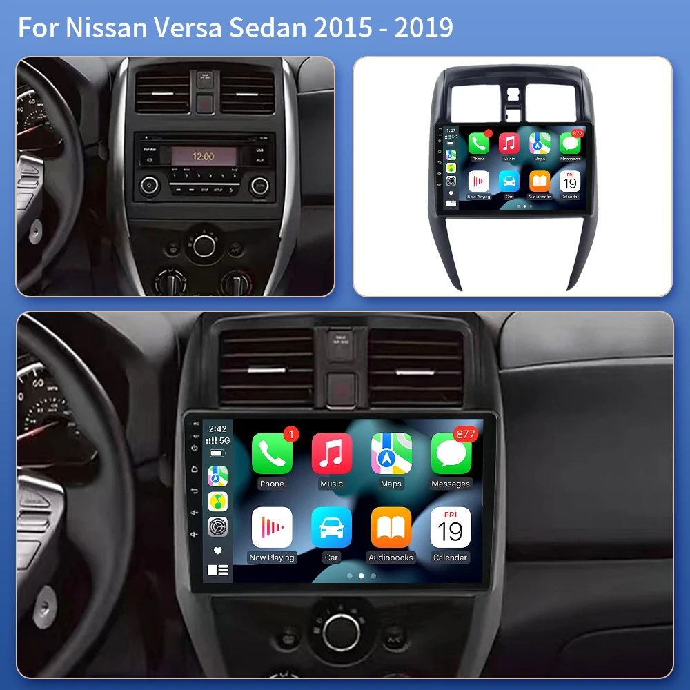 Autoradio Android Auto Stereo 8 Core Car Radio for Nissan Versa Sedan 2015 2016 2017 2018 2019 Carplay GPS Navi 4G DSP QLED