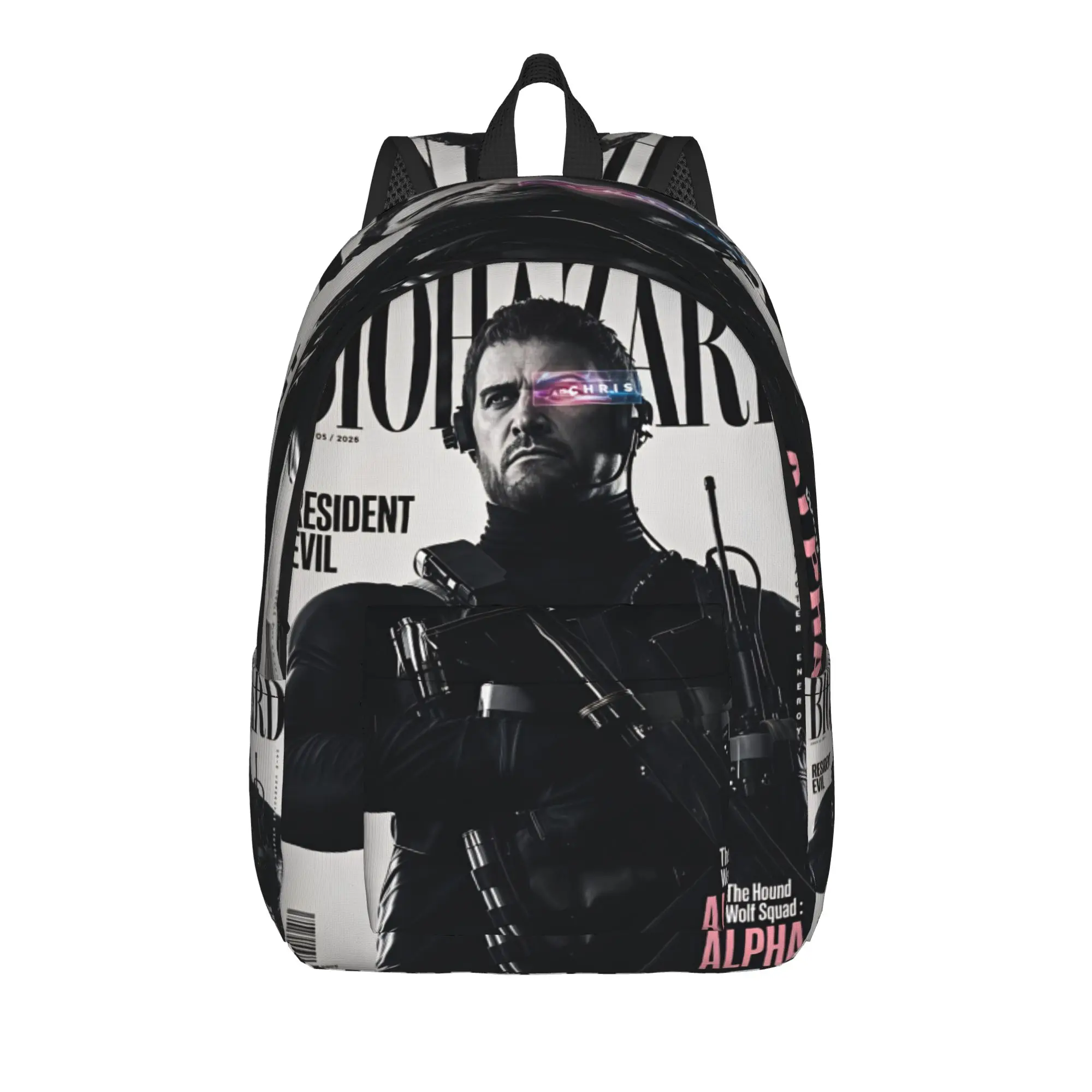 Chris Redfield Resident Evil Backpack  Women Polyester Outdoor Style Backpacks Soft Fashion High School Bags Rucksack