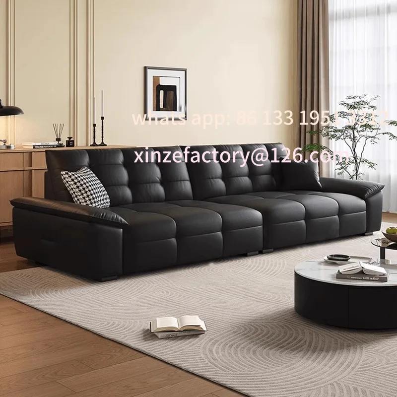 

Customizable Italian minimalist sofa first layer cowhide sofa down living room 2025 new sofa modern simplicity