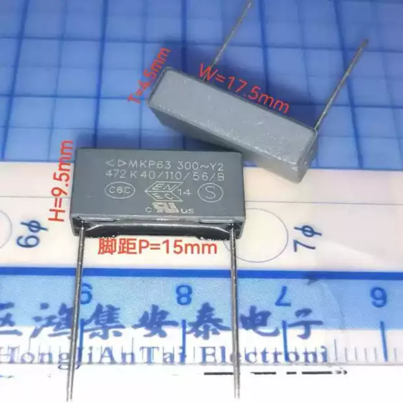 10-100pcs MKP63 Y2 472K300V 0.0047UF 472/222/103 P15 Farad Safety Standard Thin Film Capacitors