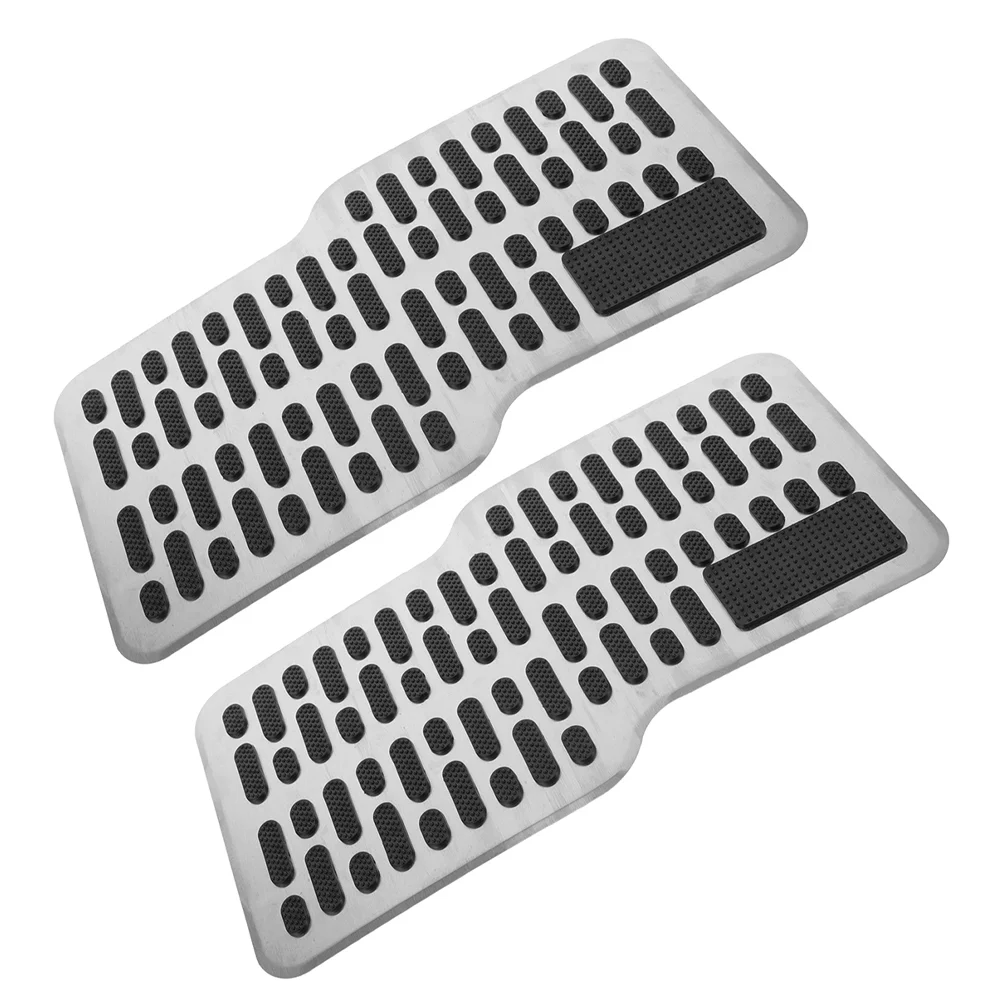 

2 Pcs Stainless Steel Pedal Foot Covers for Pedals Floor Mat Car Pads Black Brake